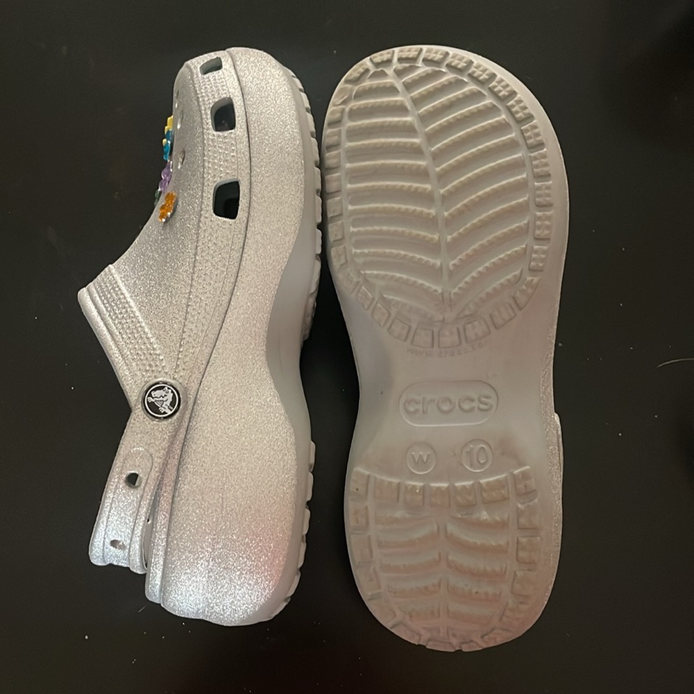 Crocs Clog Silver Sparkle M8/W10 - image 5